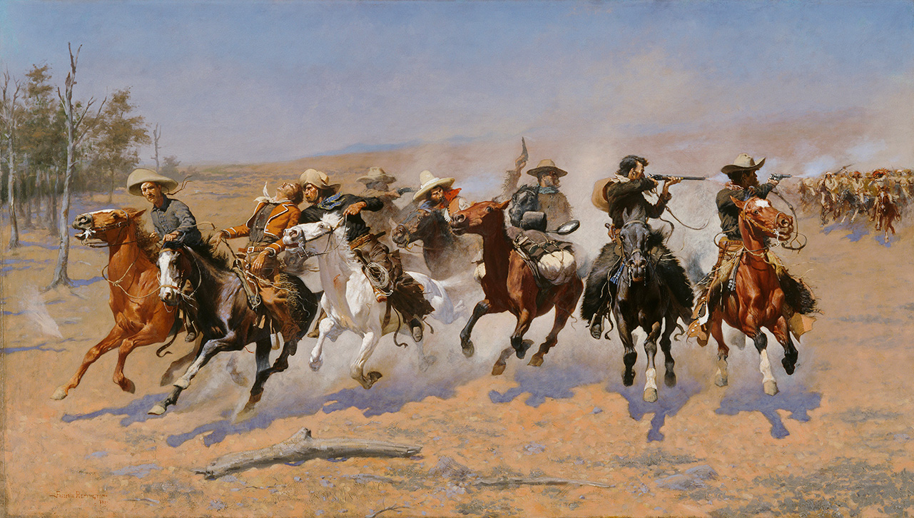 a dash for the timber 1889 Frederic Remington Oil Paintings